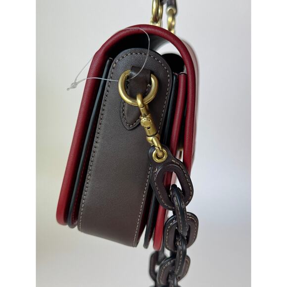Coach Rogue Top Handle Bag in Brick Red With Card case and charm - Picture 7 of 15